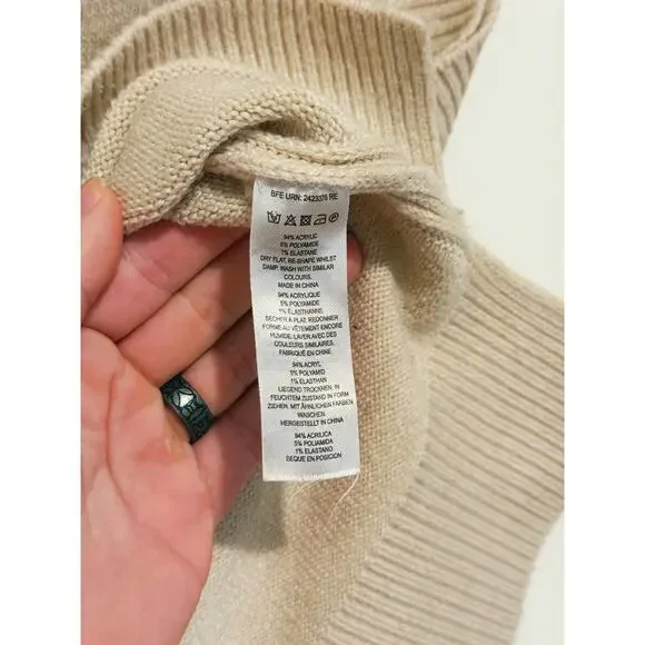 French Connection Millia Vhari Sleeveless Sweater Vest Small Beige Quiet Luxury - Picture 6 of 7